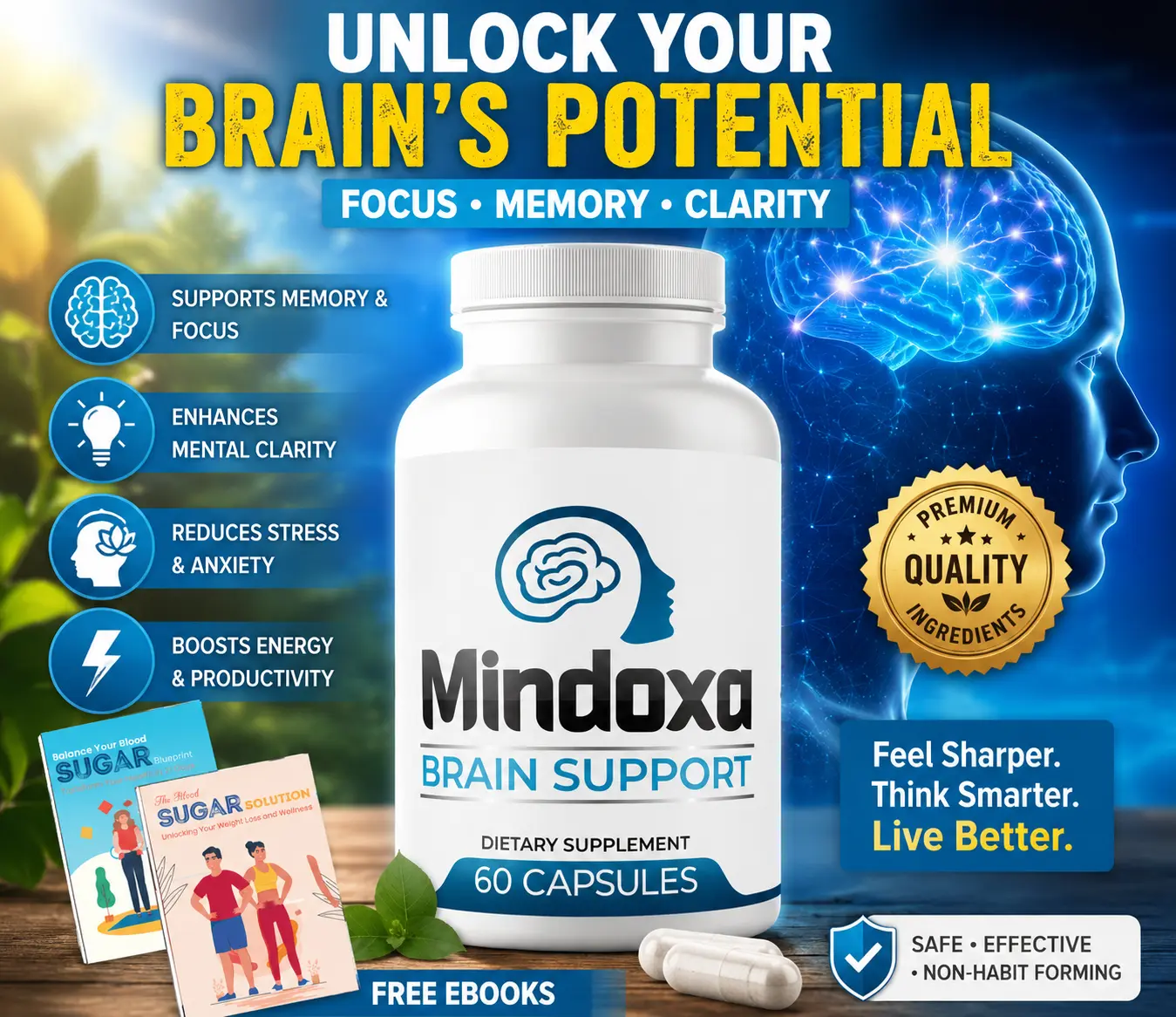 Mindoxa Brain Wellness Support Supplement